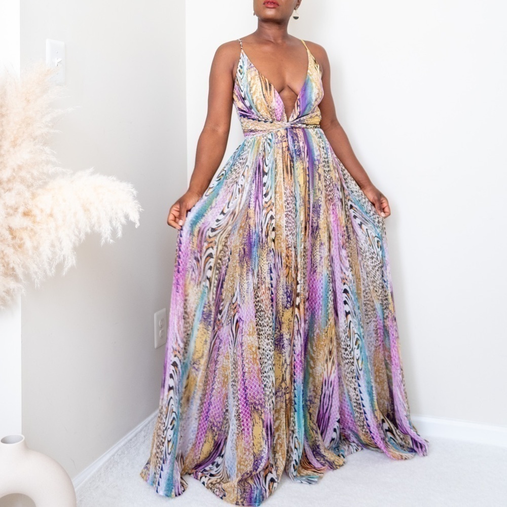 Multicolor animal print maxi dress - Picture 6 of 12